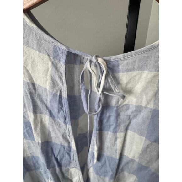 Madewell Linen-Blend Michele Bubble Top in Gingham Check - Picture 7 of 7